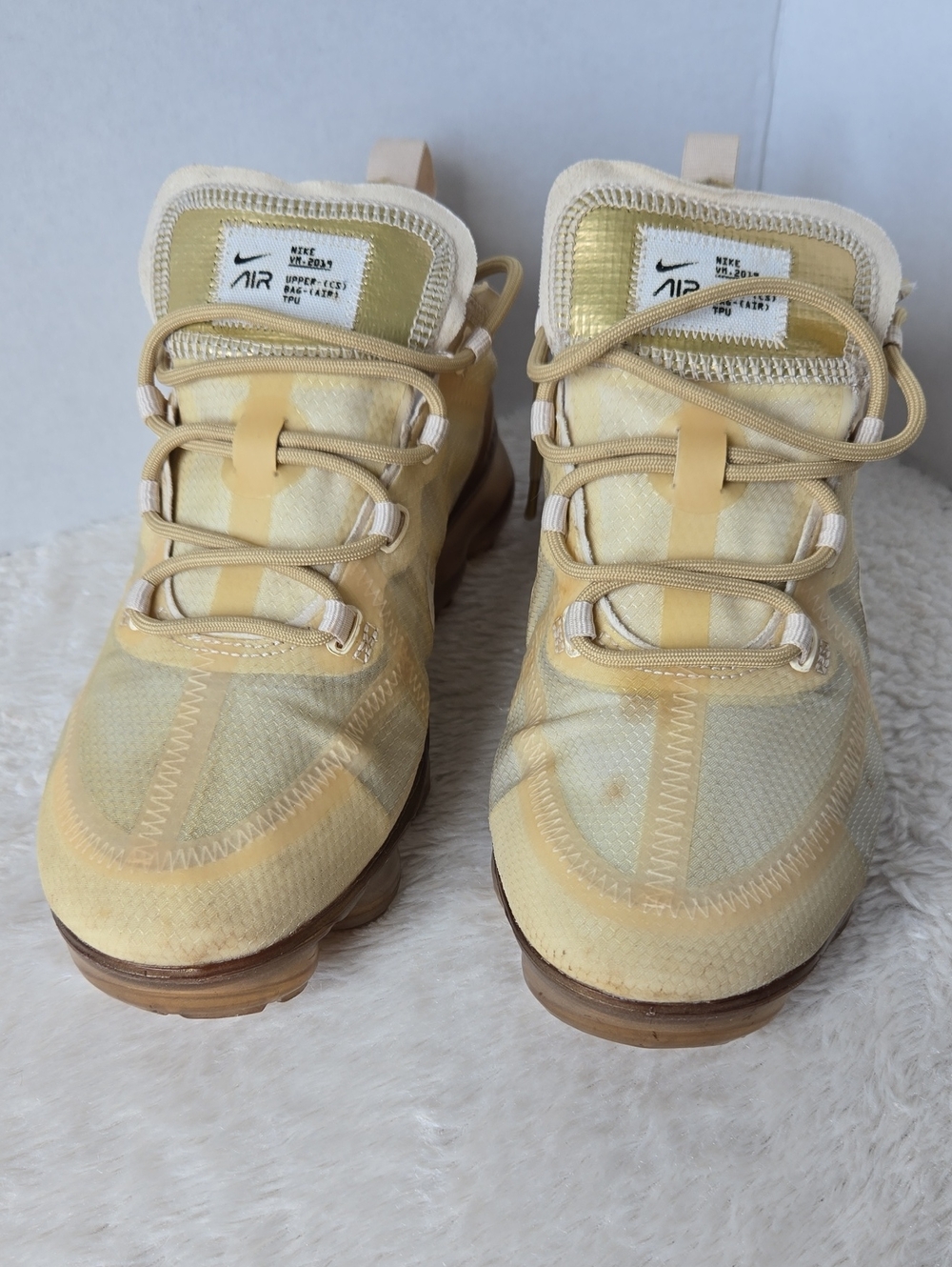 Nike Air VaporMax 2019 Gold Beige Sneakers Running Shoes Men's
